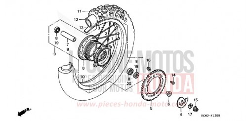 RUOTA POSTERIORE XLR125RW di 1998
